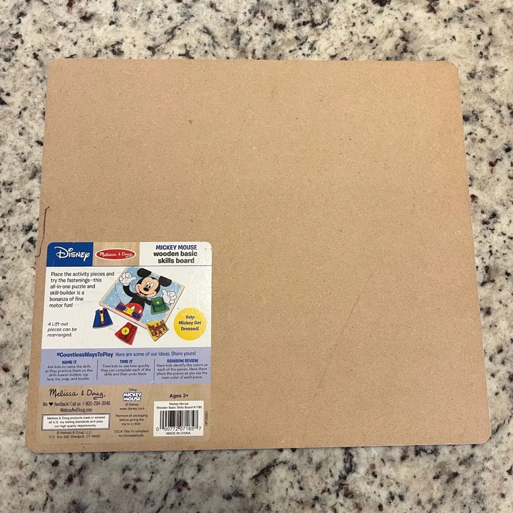 Melissa & Doug Mickey Mouse Wooden Basic Skills Board Kids Multicolor Learning
